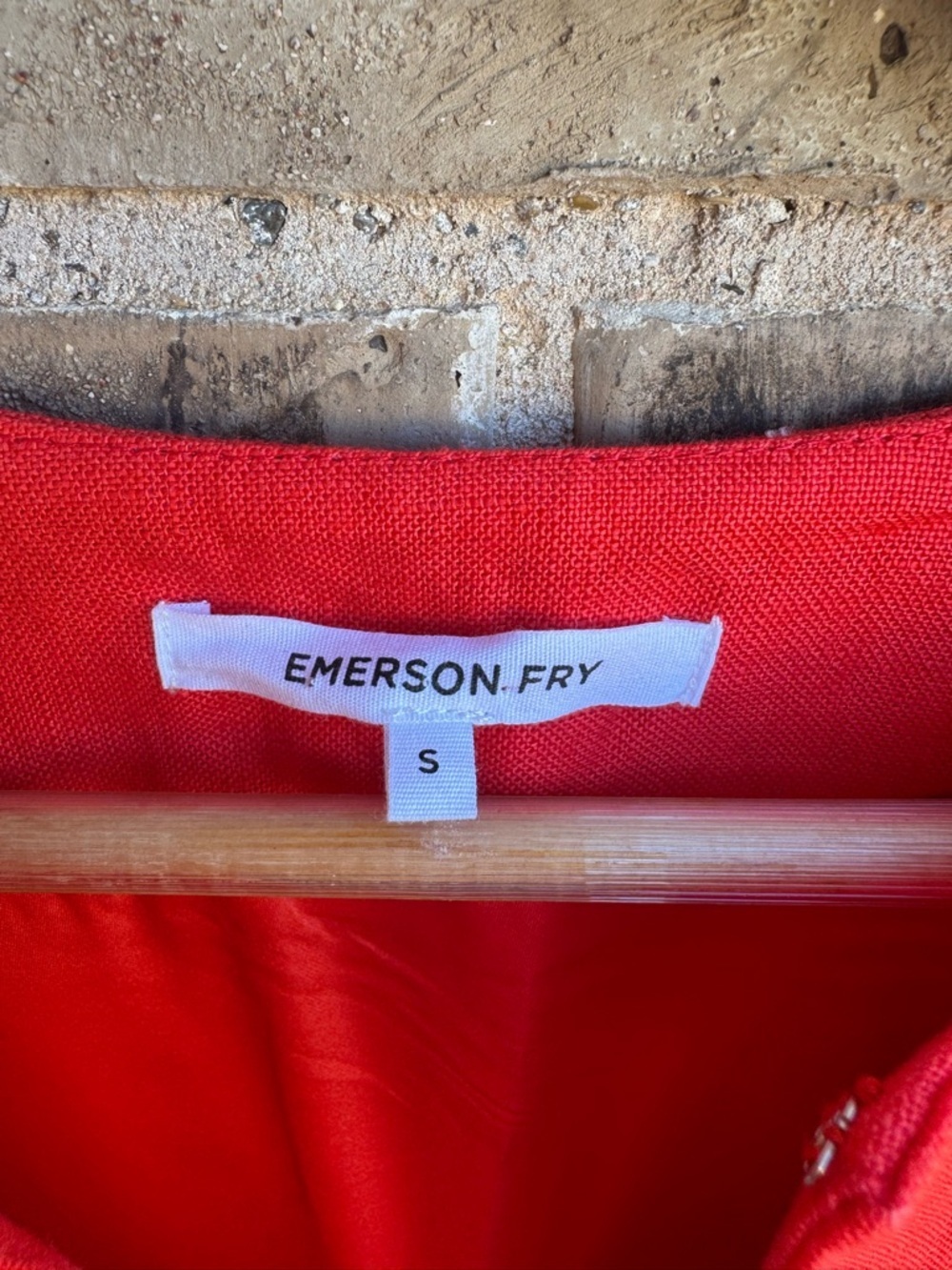 Emerson Fry Tuckernuck MOD Red Orange Short-Sleeve Mini Linene Dress small - Picture 3 of 6